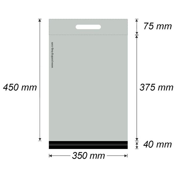 Plastová obálka - zasílací taška vnější rozměry 350 x 450 mm, vnitřní rozměry 350 x 375 mm (1 ks)