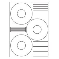 Samolepiace biele etikety CD- 3ks, A4 (100 ks)