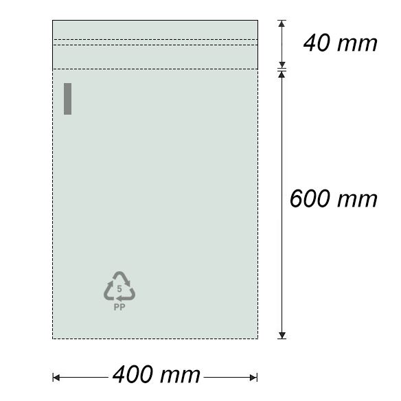 Vrecko so samolepiacou chlopňou 400 x 600 mm (100 ks)