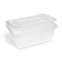 Miska (rPET) hranatá s viečkom 2000 ml - priehľadná (50 ks)