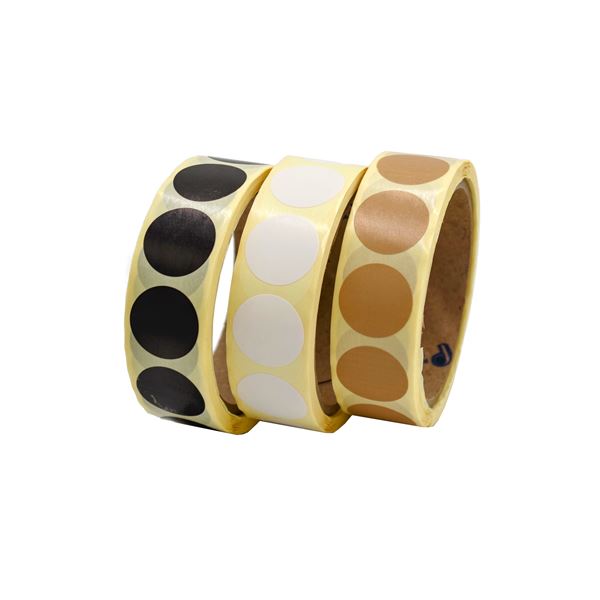 Samolepiace kolieska 25 mm, biela (500 ks)