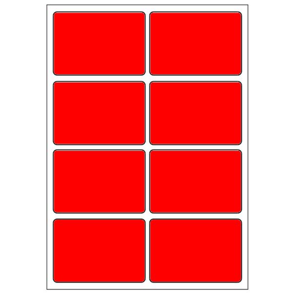 Samolepiace etikety 48 x 33 mm, A6 (10 ks) reflexné červené