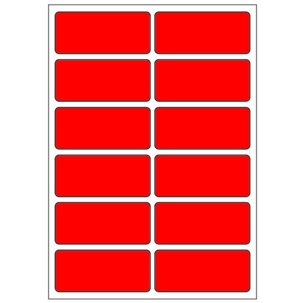 Samolepiace etikety 48 x 21 mm, A6 (10 ks) reflexné červené
