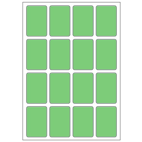 Samolepiace etikety 22 x 33 mm, A6 (10 ks) zelené