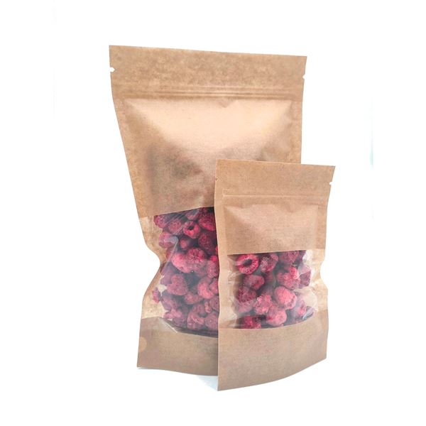 Vrecko DOYPACK s okienkom 250 ml - hnedý kraft