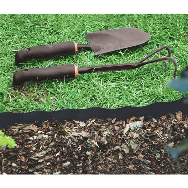 Zahradná obruba plastová 9 m x 10 cm - hnedá