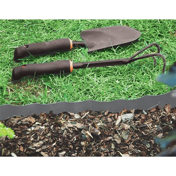 Zahradná obruba plastová 9 m x 10 cm - sivá