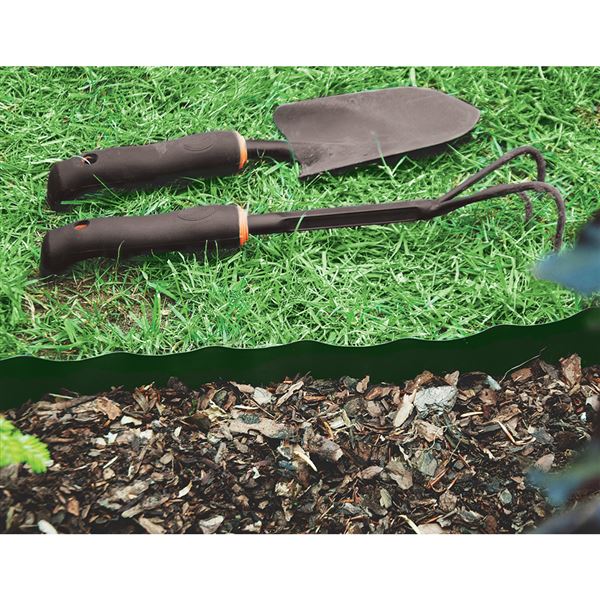 Zahradná obruba plastová 9 m x 15 cm - zelená